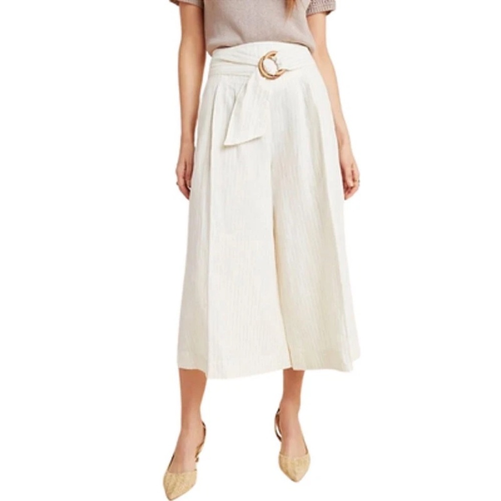 Anthropologie Palm Beach Cropped Wide-Leg Pants